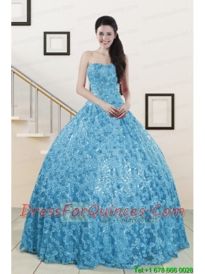 2015 Beautiful Sweetheart Ball Gown Quinceanera Dress in Baby Blue