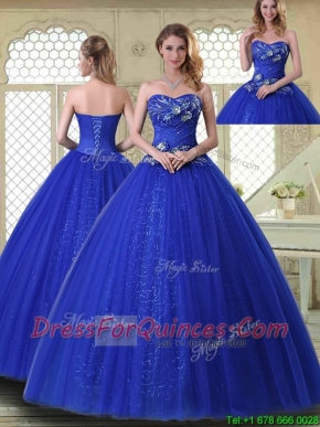 Pretty Ball Gown Sweetheart Quinceanera Dresses in Royal Blue