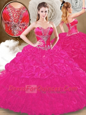 Best Sweetheart Fuchsia Sweet 16 Gowns with Pick Ups