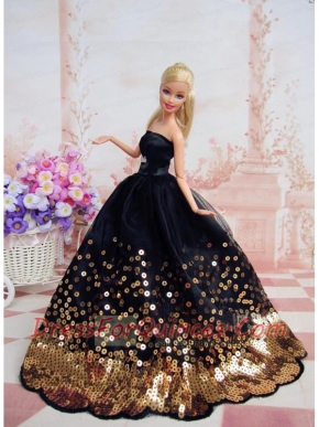 Pretty Dress With Sequins Made To Fit the Barbie Doll