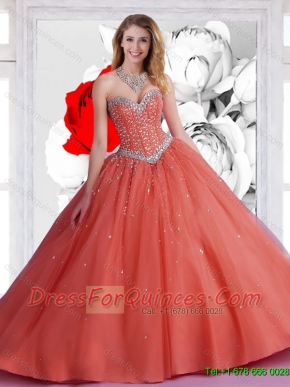 2015 Perfect Sweetheart Ball Gown Quinceanera Dresses with Beading