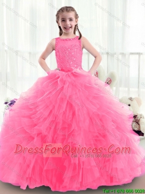 Latest Bateau Mini Quinceanera Gowns with Ruffles and Beading