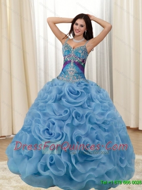 Elegant Appliques and Rolling Flowers Multi Color Quinceanera Dresses