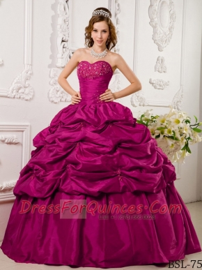 2014 Fashionable Hot Pink Ball Gown Sweetheart Floor-length Cheap Quinceanera Dresses