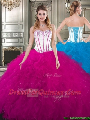 Exquisite Really Puffy Tulle Quinceanera Gown with Beading and Ruffles