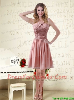 Straps Ruching Empire Chiffon 2015 Luxurious Junior Dresses
