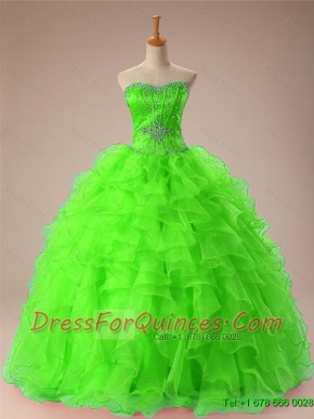 2015 Perfect Sweetheart Quinceanera Dresses with Beading and Ruffles