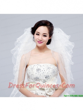 Multi-Tier Pencil Edge Elbow Bridal Veils Whites Bridal Veils