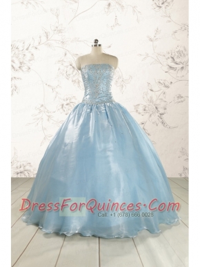 New Style 2015 Strapless Sweet 15 Dresses with Beading
