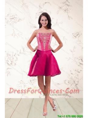 2015 Cheap Strapless Prom Dresses with Appliques