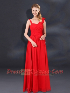 2015 Asymmetrical Ruching Empire Dama Dresses