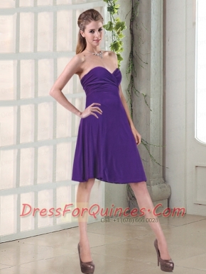 Simple Ruched Bust A Line Short Dama Dress