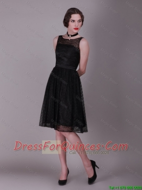 Best Selling 2016 Bateau Belt Laced Prom Gowns in Black