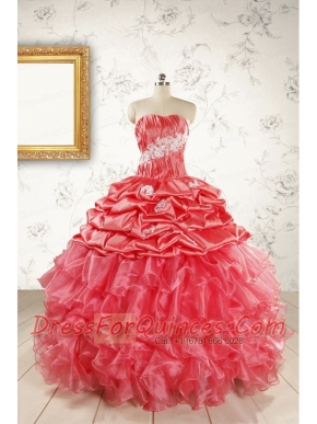 Luxurious Sweetheart Beading Quinceanera Dresses in Watermelon