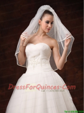 2 Layers Elbow Length Beautiful Wedding Veil