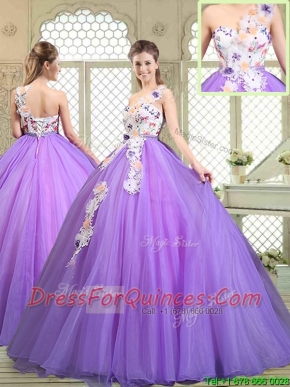 Popular Beading and Appliques Quinceanera Gowns with One Shoulder