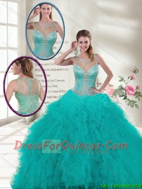 Elegant Scoop Quinceanera Dresses with Ruffles and Beading