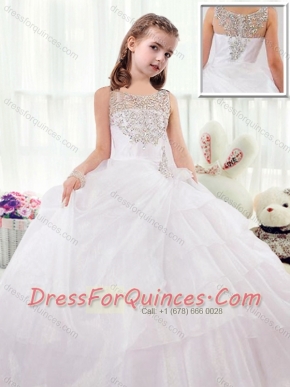 Beautiful Scoop White Mini Quinceanera Dresses with Beading