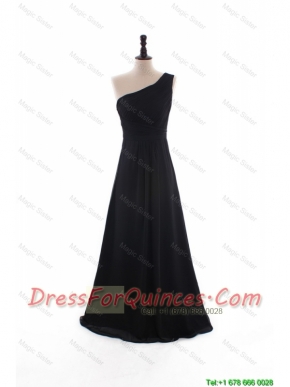 Cheap Custom Made A Line Empire Ruching Prom Dresses with Brush Train