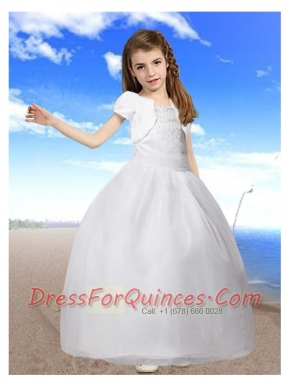 Beautiful Ball Gown Beading Little Girl Pageant Dresses with Straps for 2014