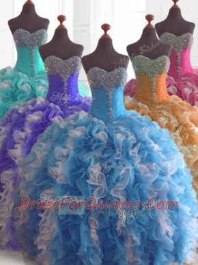Beautiful  Beading and Ruffles Quinceanera Dresses in Multi Color