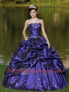 Perfect Custom Size Strapless Quinceanera Dress Beaded Decorate With Purple