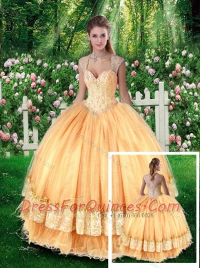 Pretty Ball Gown Quinceanera Dresses with Beading and Appliques