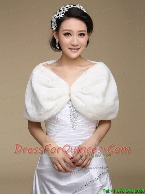Modern Pearl Front Closure Faux Fur Wraps for 2015