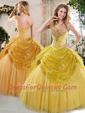 Latest Ball Gown Sweet 16 Dresses with Beading and Paillette for Fall