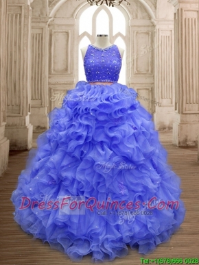 Latest Scoop Lavender Sweet 16 Gown with Beading and Ruffles