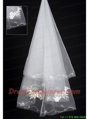 Organza Lace Applique Edge Bridal / Wedding Veil