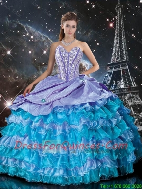 Wonderful Multi Color Sweet 16 Dresses with Ruffled Layers and Beading