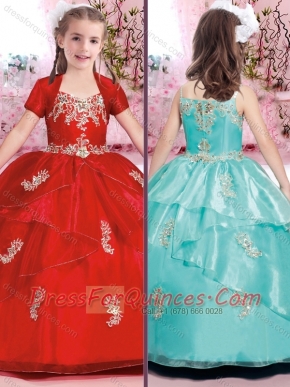 Beautiful Applique and Beaded Mini Quinceanera Dresses with Spaghetti Straps