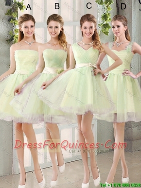 Custom Made Mini Length Prom Dresses in Yellow Green
