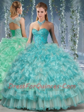 Lovely Big Puffy Sweet 16 Dresses with Beading and Ruffles