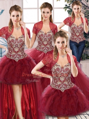 Customized Floor Length Ball Gowns Sleeveless Burgundy 15th Birthday Dress Lace Up