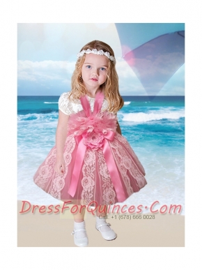 2014 Romantic Ball Gown Scoop Little Girl Dress with Zipper-up