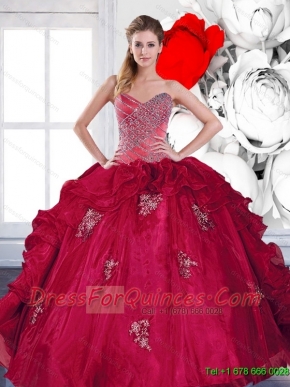 2015 New Styles Sweetheart Ball Gown Quinceanera Dresses with Appliques