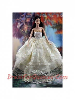 Lace Over Skirt and Ball Gown Made To Fit the Barbie Doll