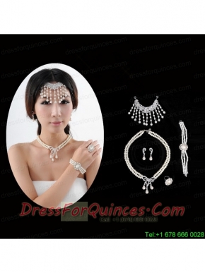 Gorgeous Wedding Jewelry Set Including Necklace Earrings and Ring