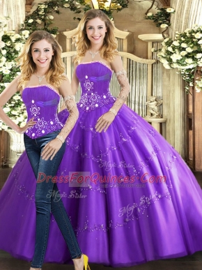 Sleeveless Lace Up Floor Length Beading Quinceanera Dresses