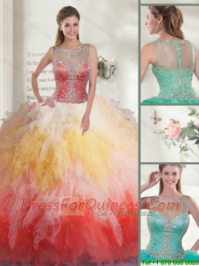 Popular Multi Color Quinceanera Dresses with Beading and Ruffles