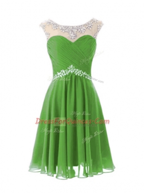 Graceful Knee Length A-line Cap Sleeves Prom Dress Zipper