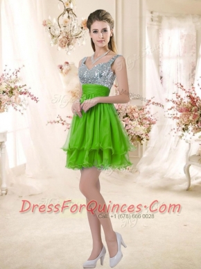 2016 Latest Straps Short Prom Dresses with Sequins for Fall