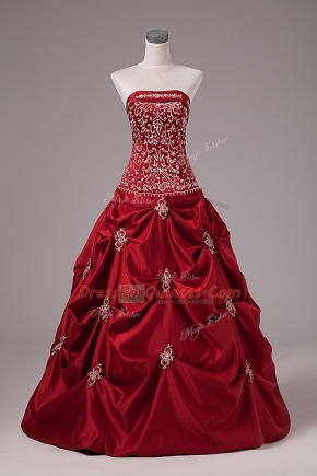 Fitting Sleeveless Embroidery and Pick Ups Lace Up Quinceanera Dresses