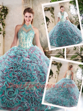 Pretty Halter Top Quinceanera Dresses with Appliques