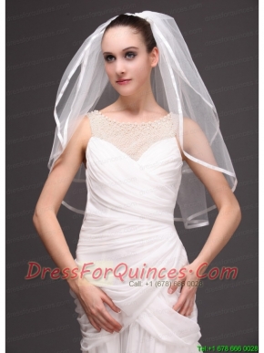 Two-tier Tulle With Ribbon Edge Wedding Veil