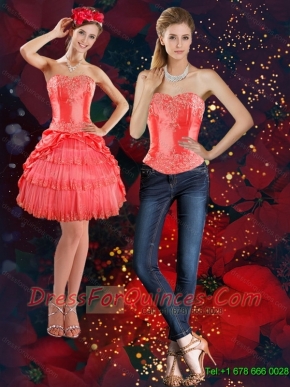 Detachable The Super Hot Strapless 2015 Prom Dress with Beading and Pick Ups