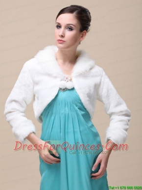 Romantic Fox Fringed Fur Special Jacket  In Ivory With High-neck