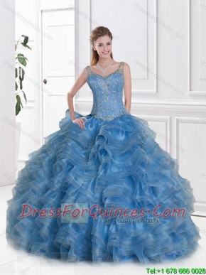 Gorgeous Straps Quinceanera Dresses with Beading and Ruffles